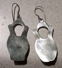 Vtg Navajo Sterling Silver Olla Water Jug  Pottery Turquoise Earrings Dangle 