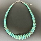 Native American Sterling Silver Blue Turquoise Graduated Necklace 56 7g 17    