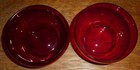 Antique Hand Blown Stacking Ruby Glass 4-3 4  Flared To Round Bowls  2  Pr5