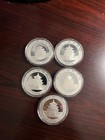 2012-2016 China Silver Pandas Lot Of 5 Silver Coins