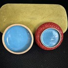 Vintage Chinese Cinnabar Carved Lacquer Box Cloisonne Mandarin Ducks Waterlilies