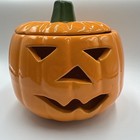 Vintage Marcia Ceramic Pumpkin  Jack O Lantern Halloween Decor Retro Vibe 