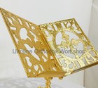 Brass Gospel Book Stand - 8 66  X 12 60  X 11 81  - Ornate Religious Decor