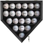 21 Baseball Display Case Wall Cabinet Holder Shadow Box Lock Acrylic Door Rack