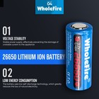 Lot 26650 Battery Flat Top Li-ion 3 7v Rechargeable Batteries For Led Flashlight