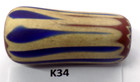 Xxl Worn Antique Venetian Chevron Trade Bead African From Estate K34  Bg 70