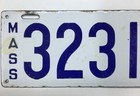Massachusetts 1914 Porcelain License Plate 32316 Antique Garage Man Cave Sign