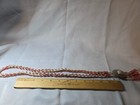 Vintage Pink Silver Braided Cord Bolo Tie Oval Western Slide Beaded