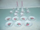 Vintage Frenzy  Child s  Party  18 Piece Porcelain Tea Set - Pink Rose Pattern