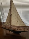 Vintage Wooden Model Yacht - 24  Tall X 16  Long