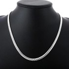 925 Sterling Solid Silver Chain Necklace Jewelry For Women Men Fashion Gift