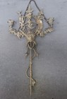 C1840 French Louis Xiv Gilt Bronze Heraldic Manor Castle Candle Wall Sconce 3 Lt