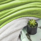 Sherpa Fleece Blanket  throw Size 50   x60    Bright Green  Plush Throw Fuzzy Soft