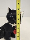 Vintage Russ Berrie Black Cat Plush Sitting Satin Sophisticates Wiskers 7 5  Nwt