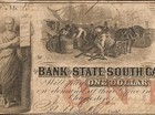 1860  1 Dollar Bill South Carolina Bank Note Currency Old Paper Money Civil War