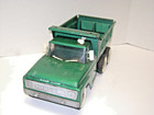 Vintage 1960s Pressed Steel Structo Hydraulic Tandem  Dump Truck Orginal Green