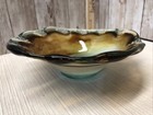 Decorative Bowl Italy Hand Blown Geo Design Scalloped 8    Free Shipping