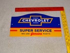 Vintage Chevrolet Super Service We Use Genuine Parts 1  Metal Gas Car Truck Sign