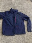 Ariat Womens Quilted Jacket Blue Zip Stand Collar Logo Size S p Insulated  euc 
