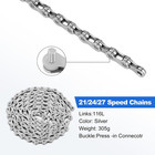 21 24 27 Speed Bicycle Chain Steel Hollow Out Chain 116 Links For Mountain Road