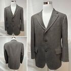Jos  A  Bank Tweed Gray Brown Herringbone 3-button 44r Vintage Blazer Jacket