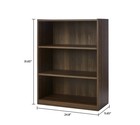 3 Shelf Wood Bookcase Wide Storage Display Bookshelf Adjustable Shelving Canyon