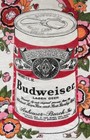 Vintage 1970s Groovy Pop Art Budweiser Beach Towel - Rare 
