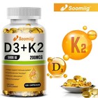 Vitamin D3 5000iu And 200 Mcg Vitamin K2  mk-7  Capsules For Calcium Absorption 
