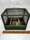Antique Miner Bird Cage Wood wire Canary Wooden Green Paint Early Original 1800