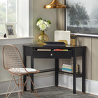 Black Wood Corner Desk Computer Laptop Writing Table Small Office Workstation