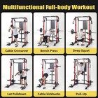 Multi-function Power Cage Power Rack With Dip Bars  cable Crossover For Home Gym