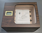Glass Top Modern Cigar Humidor For 25-50 Cigars -digital Hygrometer   Humidifier