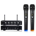 16 Channels Wireless Microphone Karaoke Mixer System With 2 Blue   Orange