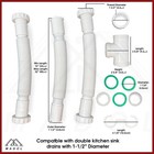 Kitchen Sink Drain Kit  1-1 2    All-in-one Corrugated Flexible Pipe Set