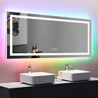 Bathroom Led Vanity Mirror Dimmable Anti-fog Smart Rgb Backlit   Front Light Us