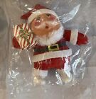 Vintage Felt Santa Christmas Ornament From Holiday Spirit Lot Of 2 New