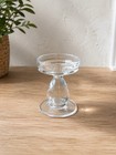 Two Medium Clear Glass Pillar Candle Holders - Ribbed Farmhouse Decor