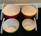 4 Mixing Bowls   Lids 100  Melamine Colorful Nesting Bowls Beehive Super Durable