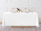 10 Pack White Rectangle Tablecloth 90 X 156-inch Rectangular Polyester Table Clo