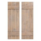 2 Pcs Farmhouse Wall Mounted Paulownia Wood Window Shutter 36  X 11   For Window