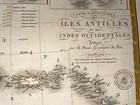 West Indies Caribbean 1828 Brue 19th Century Large Engraved Map