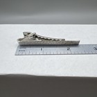 Vintage Standard   Wide Tie Clip Tie Bar Clasp Silver Tone Nos 50s-70s L 0272