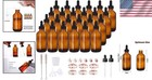 24-pack 4oz Amber Glass Bottles For Oils   Chemicals