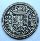 1723 Spanish Seville Silver 2 Reales Early American Pocket Change Pistareen Coin