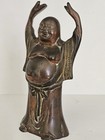 Vintage Chinese Bronze Statue Of Laughing Buddha  15cm Tall