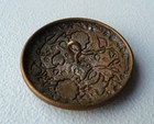 Antique Art Nouveau Button Hand Painted Enamel Morning Glory Flowers