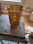 Murano Fratelli Toso Vtge Caramel Application Bubbly Windows Vase Mcm Honeycomb 