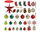 Christmas Tree Ornament  132pcs Christmas Tree Decoration Set Red Green Gold Chr