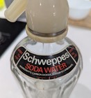Vintage Schweppes Soda Water Syphon Bottle  Etched