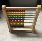 Wooden Rainbow Bead Abacus Counting Frame Math Learning Toy